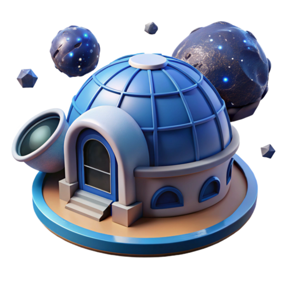 Space Dome Home Futuristic 3D Render png
