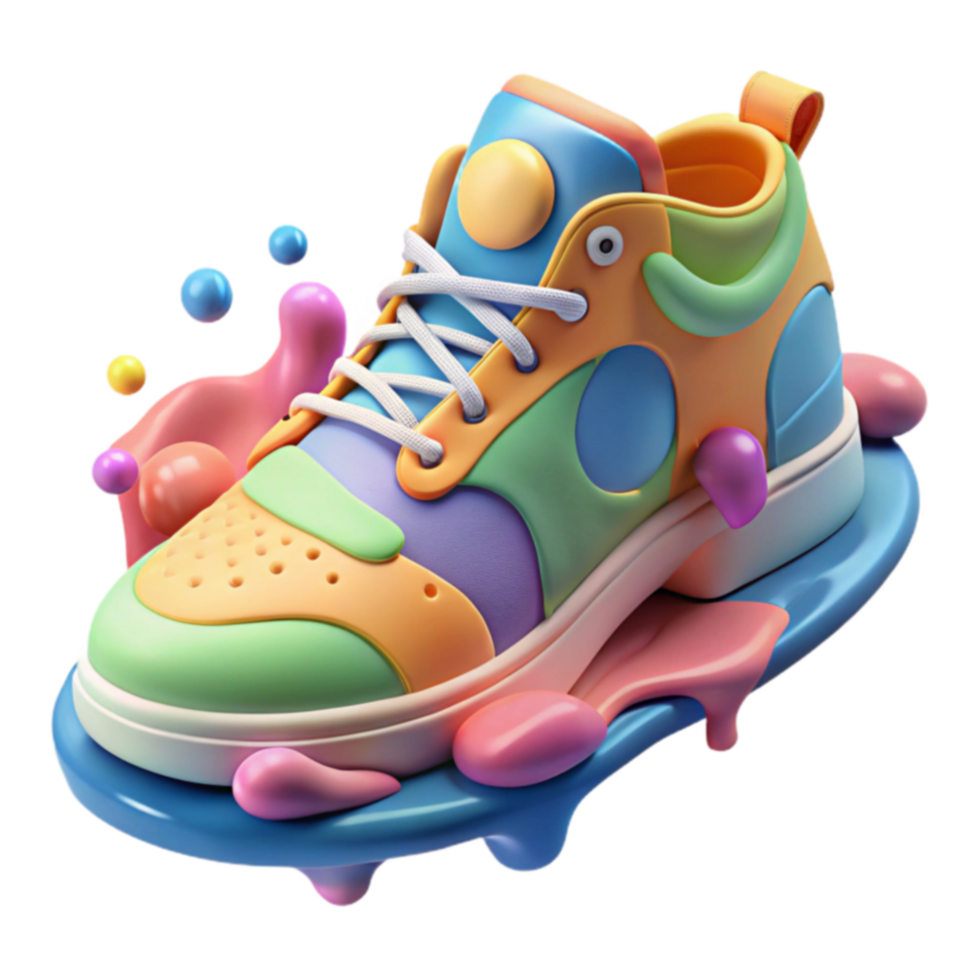 Colorful Sneaker Design Abstract 3D Render png