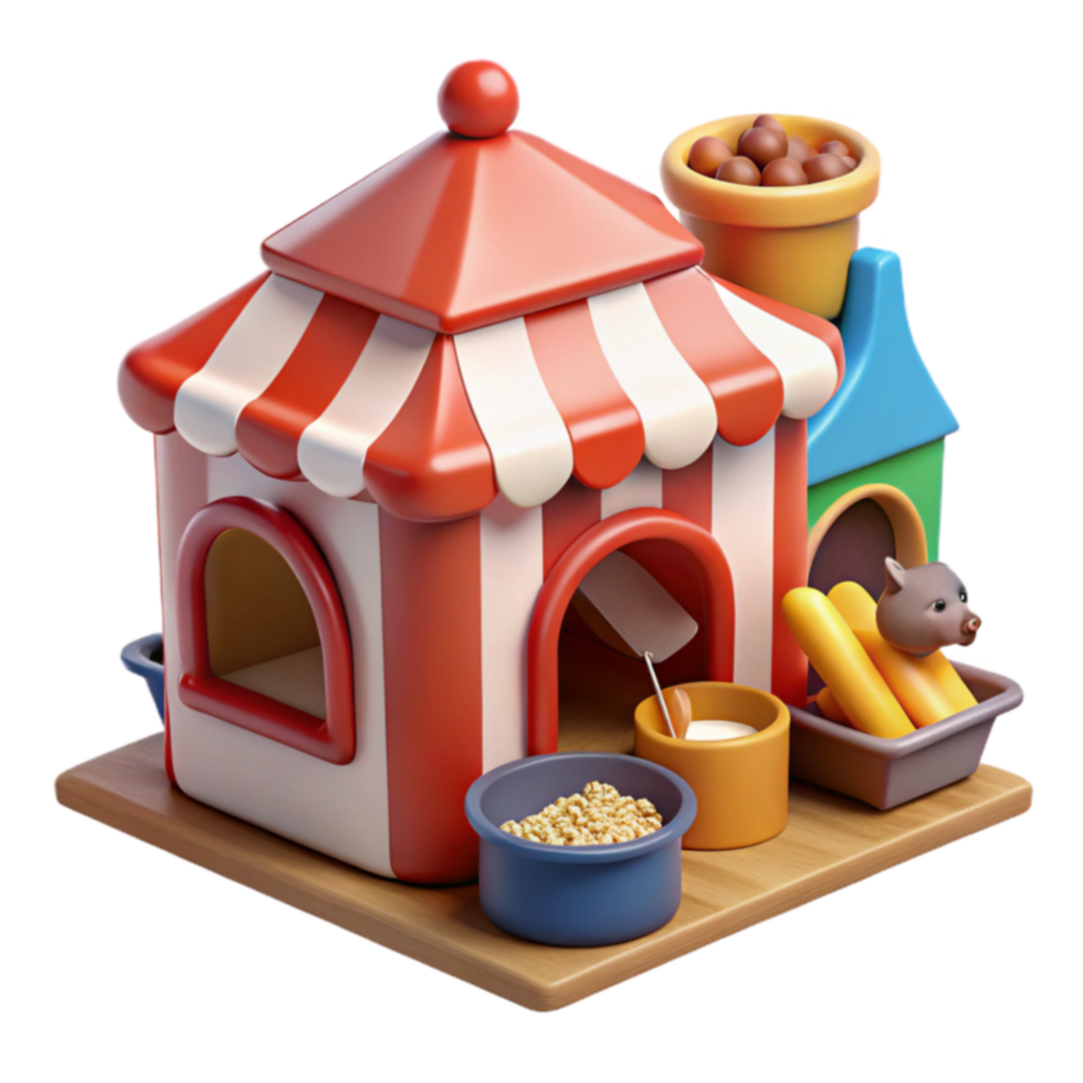 Funfair Food Stand 3D Render of Carnival Treats png