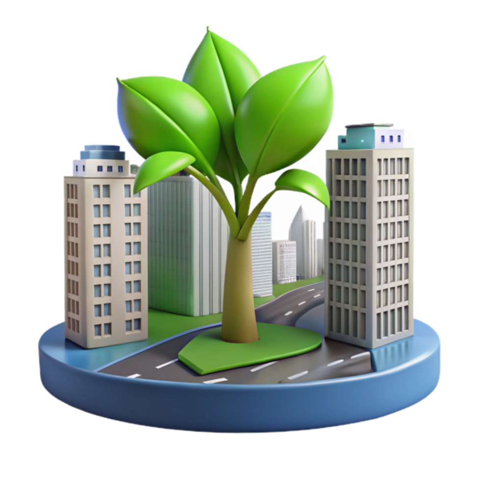 Urban Greening Sustainable Cityscapes Eco-Friendly Buildings png