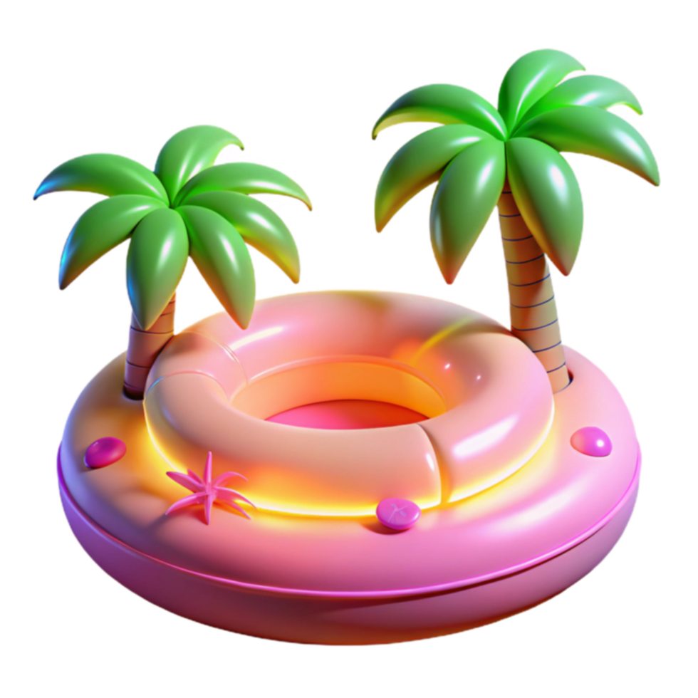 Tropical Inflatable Island Summer Fun png