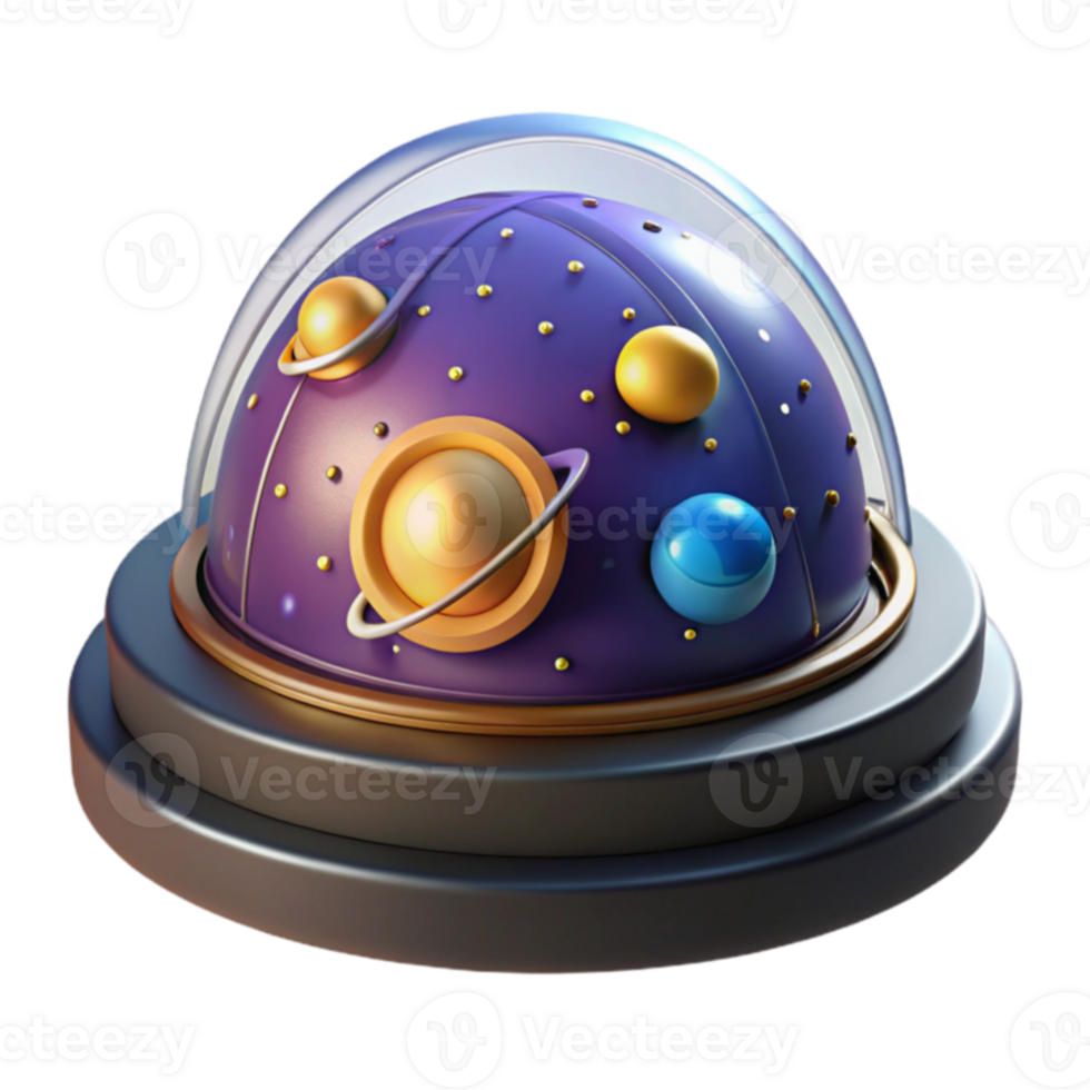 Cosmic Sphere 3D Render of Planetary System png