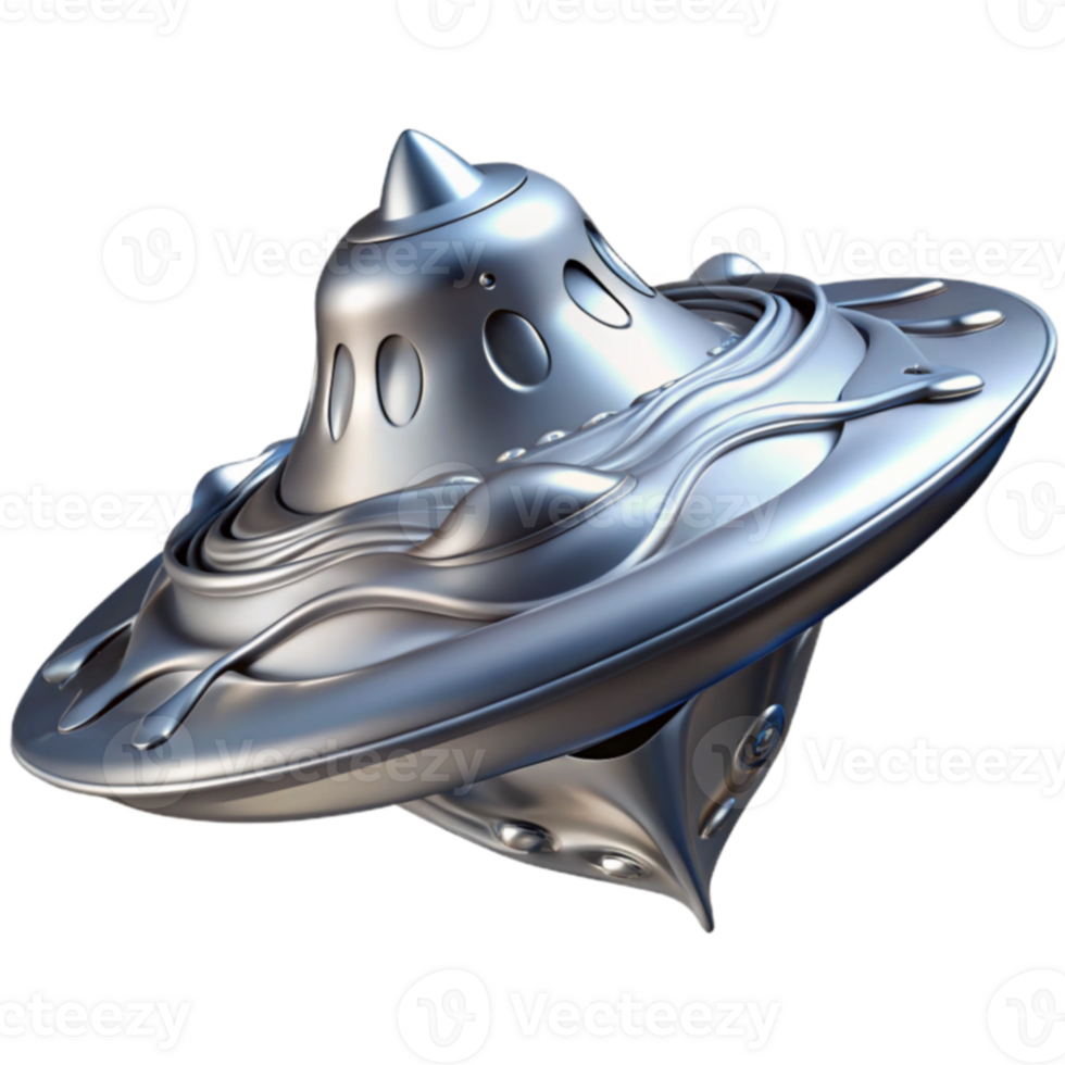 Futuristic Spaceship Design Metallic Craft Render png
