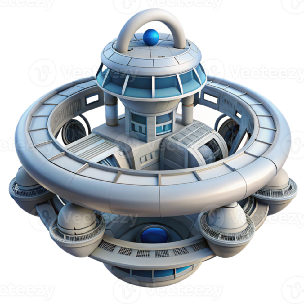 Futuristic Space Station Design Orbital Habitat Concept png