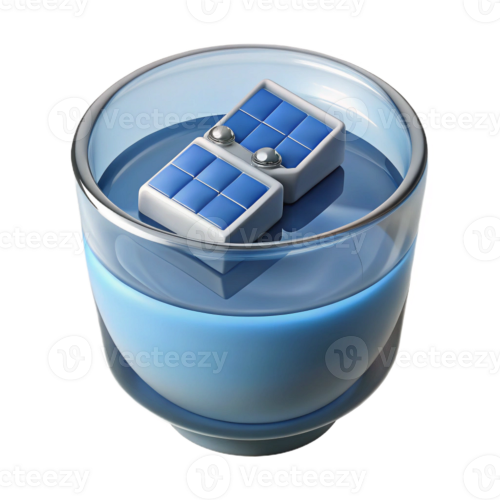 Miniature Solar Panels in Liquid Testing Water-Based Cooling png