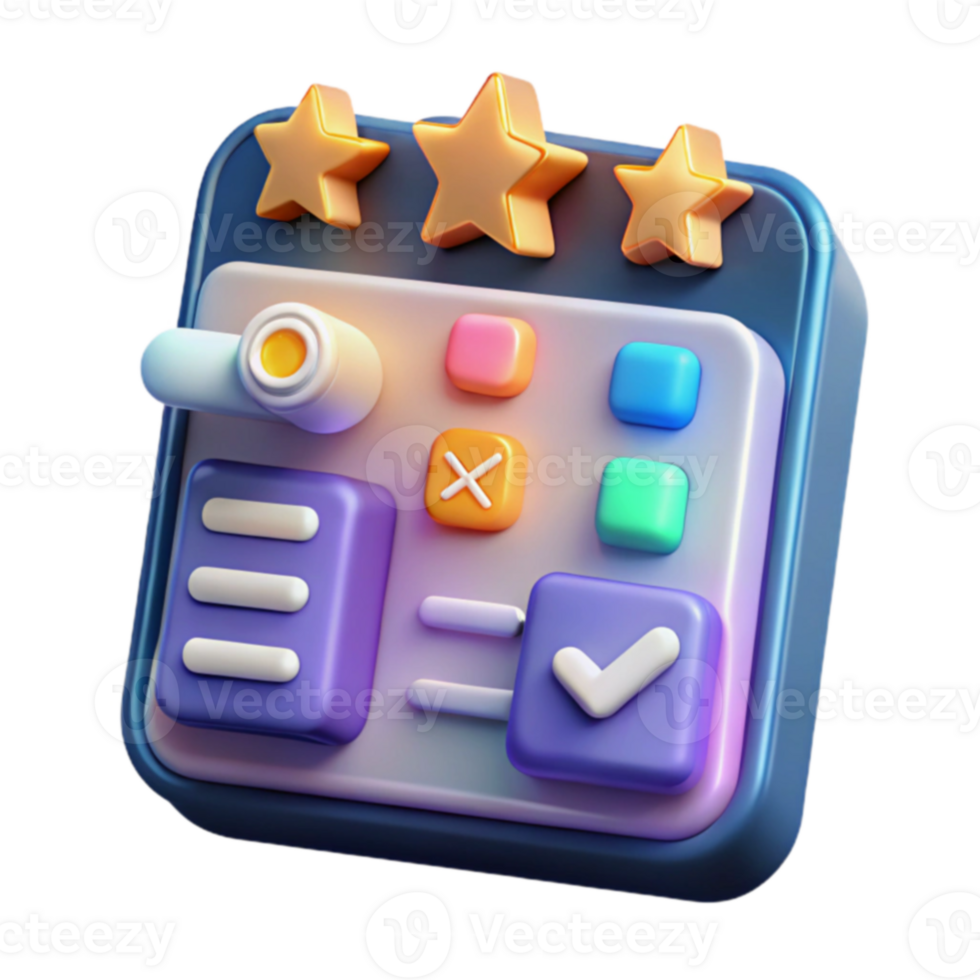 User Interface 3D App Review System Design png