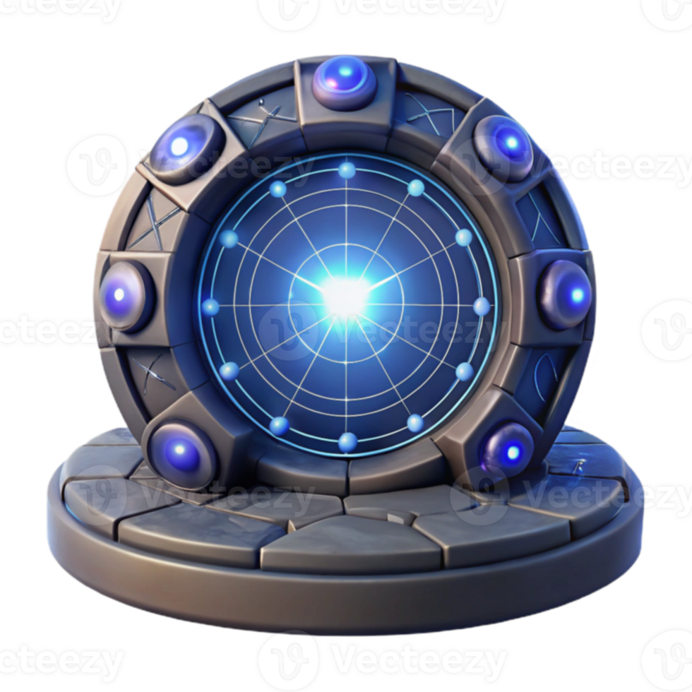 Mystical Time Portal Ancient Clockwork Device png
