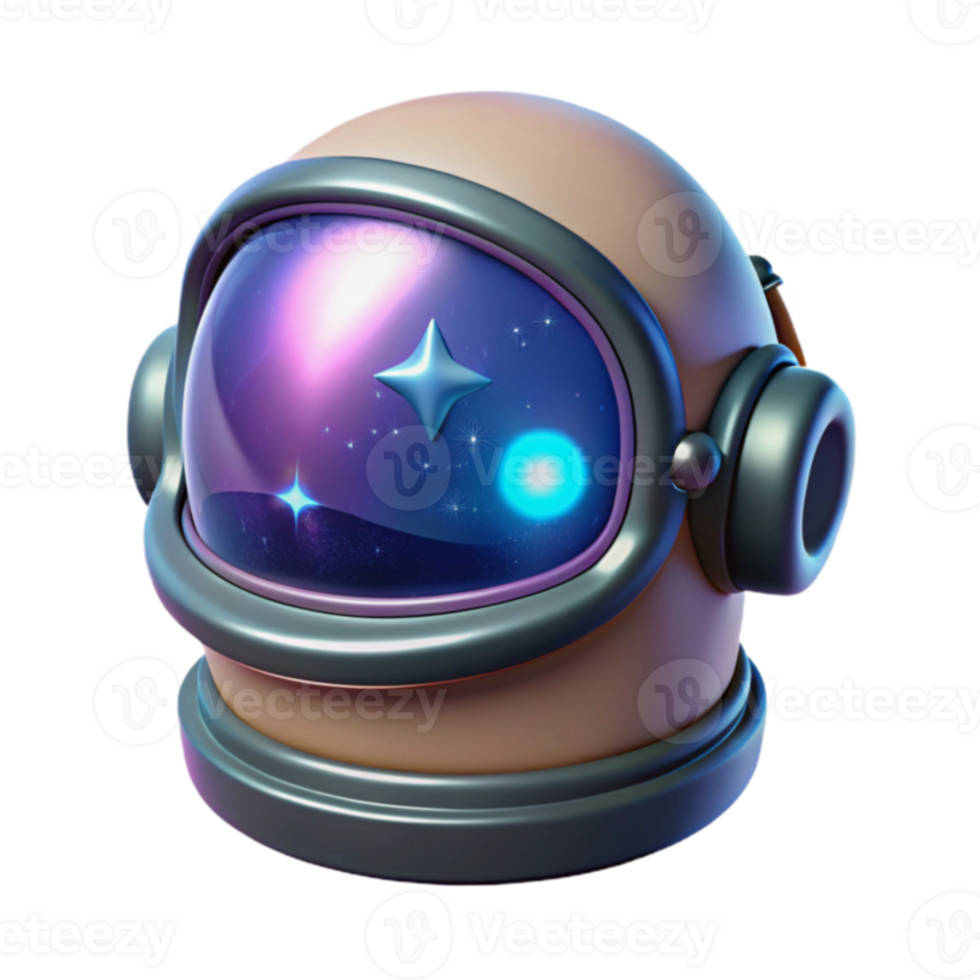 Cosmic Helmet 3D Render of Space Exploration png