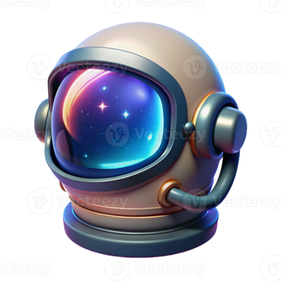 Astronaut Helmet Cosmic Exploration, Galaxy View png