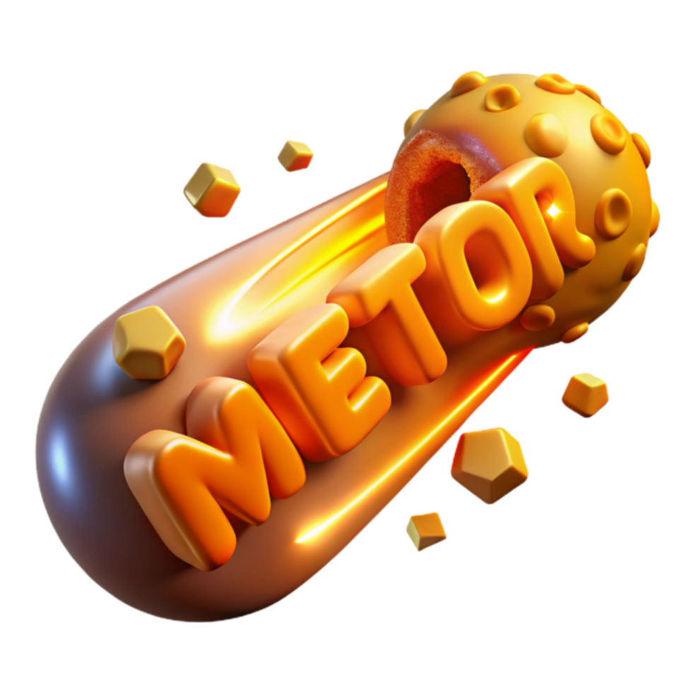 Meteor Impact 3D Render of Celestial Event png