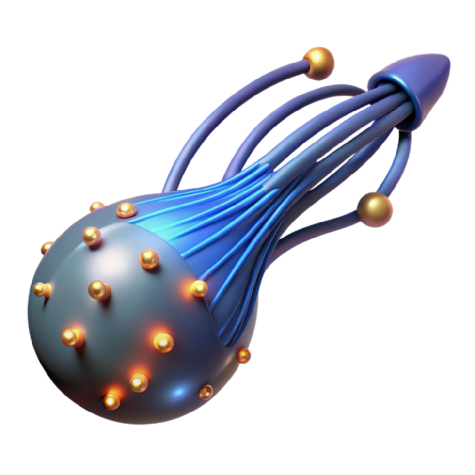 Abstract 3D Render Bio-Organic Orb with Tendrils png