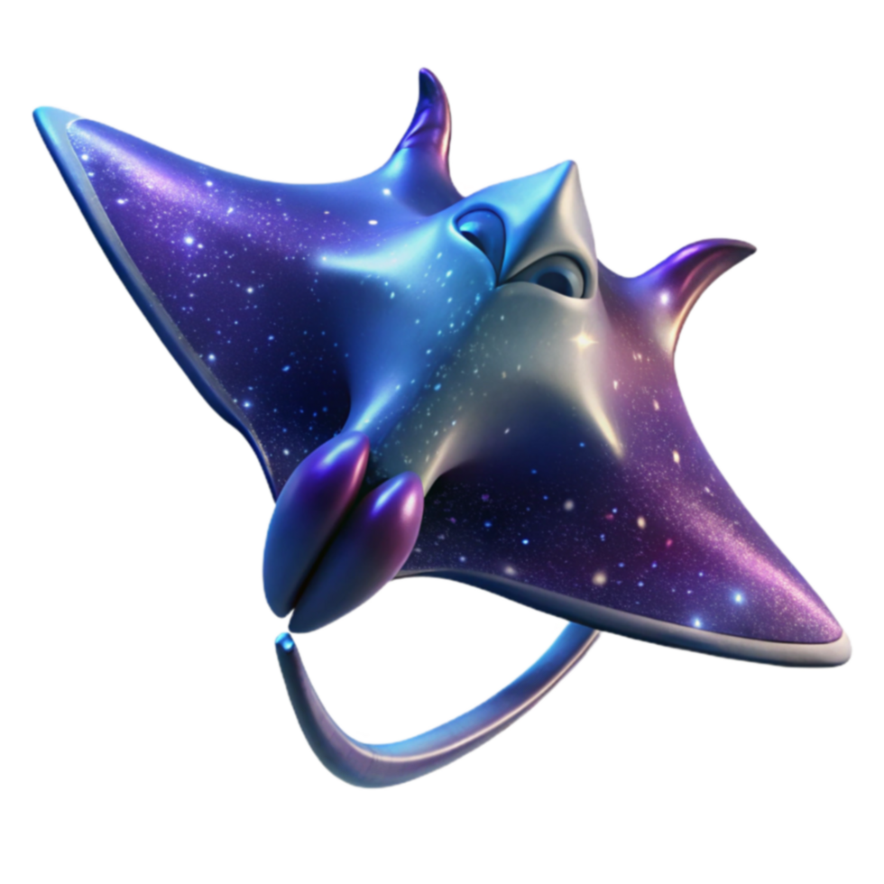 Cosmic Stingray Galaxy-Themed 3D Render png