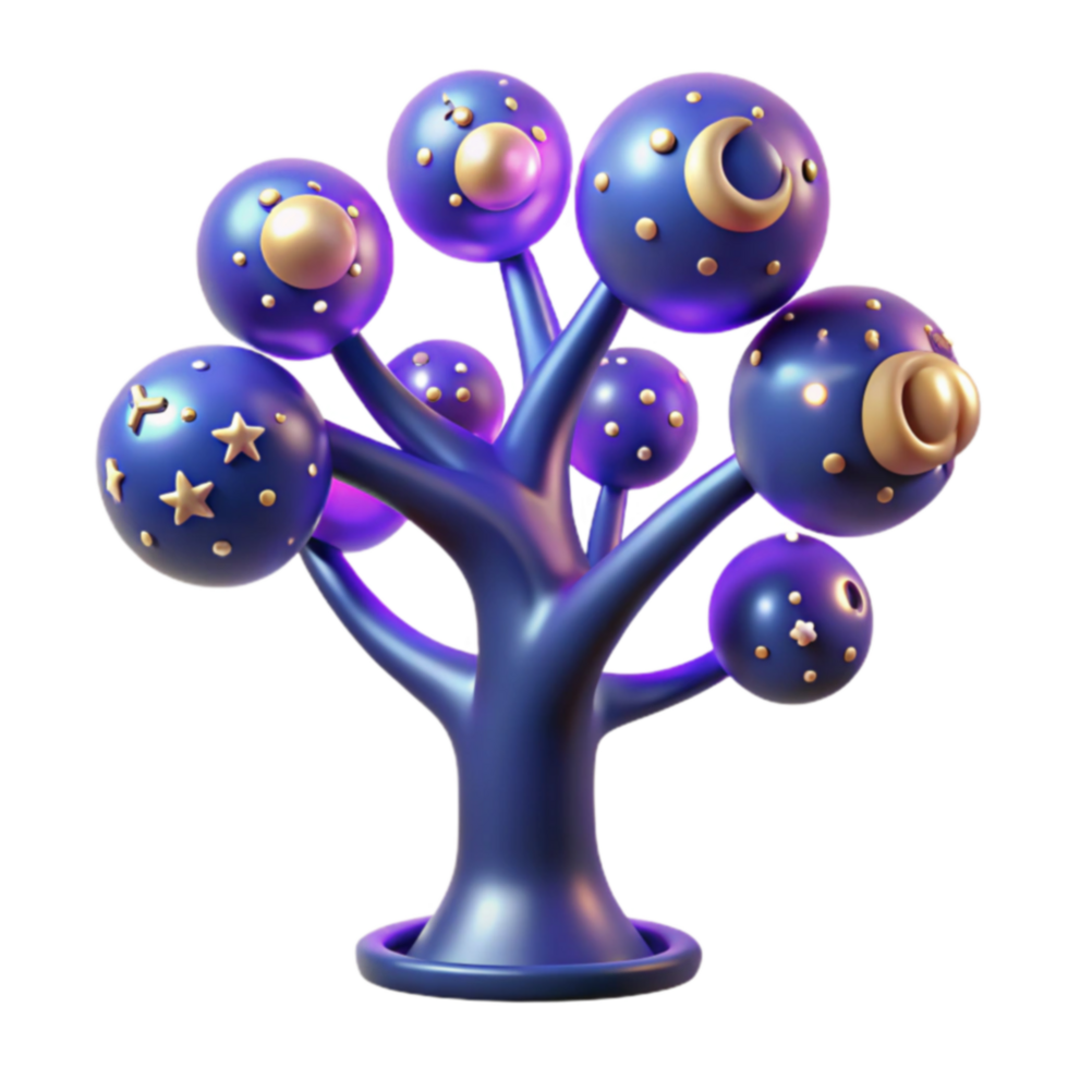 Celestial Tree 3D Render of a Fantasy Night Sky Tree png
