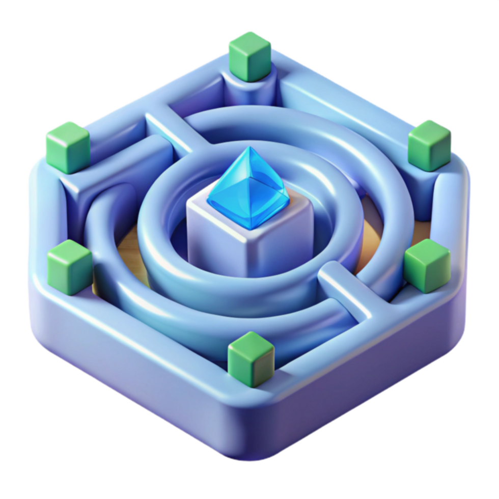 3D Puzzle Navigate the Labyrinth to the Gem png