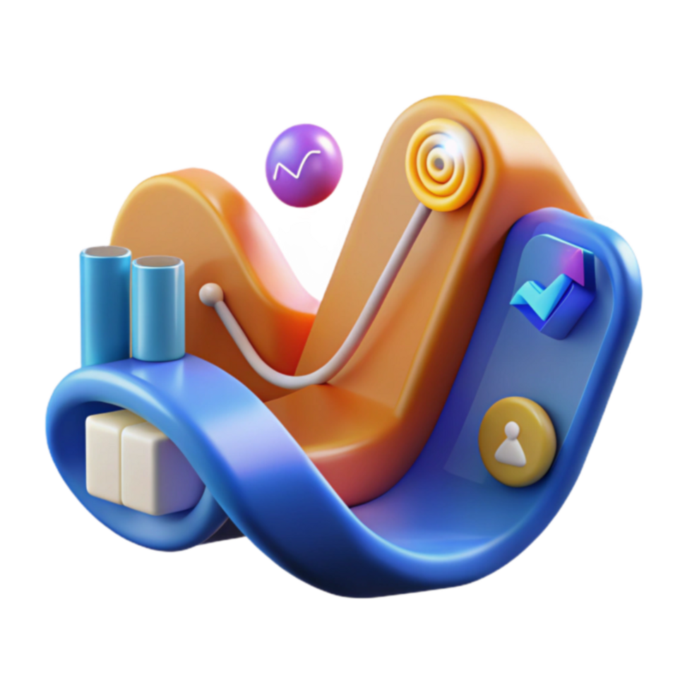 Data Visualization Abstract 3D Workflow Concept png