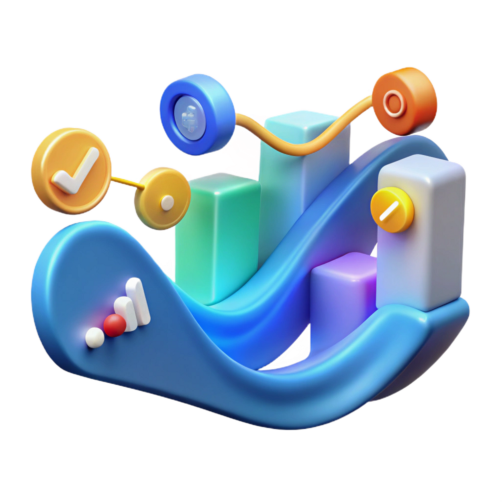 Data Visualization 3D Charts Progress Tracking png