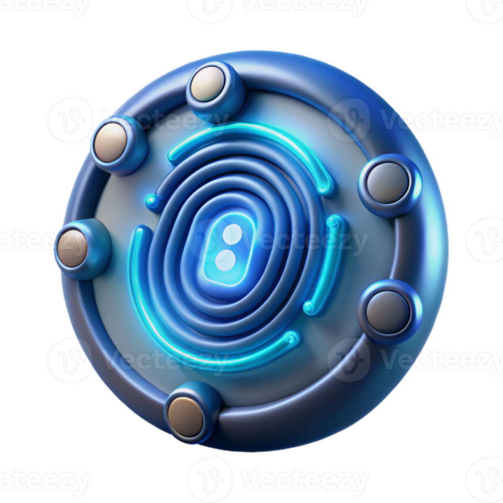 Futuristic Circular Technology with Neon Lights png