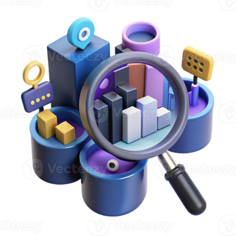 Data Analysis Visualizing Insights with 3D Charts png