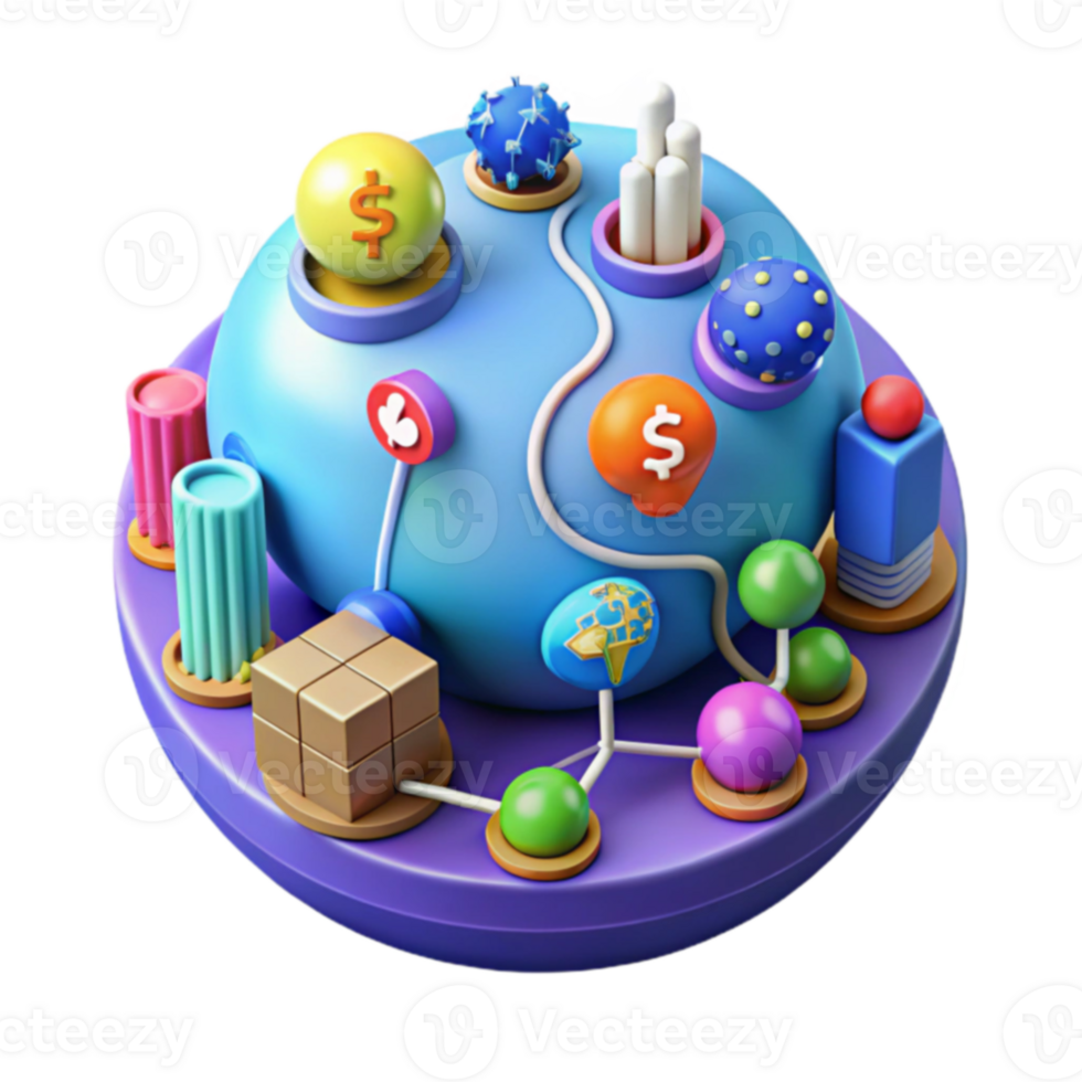 Global Interconnectivity A 3D Visualization of Complex Systems png