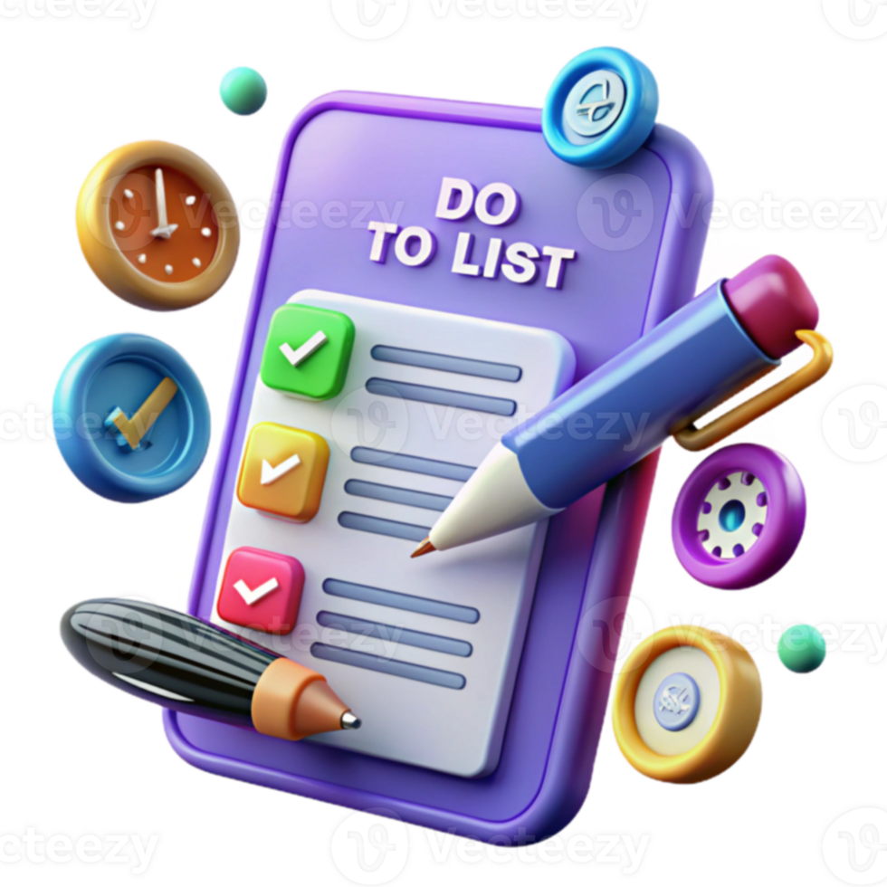 Digital To-Do List Task Management Time Planning png