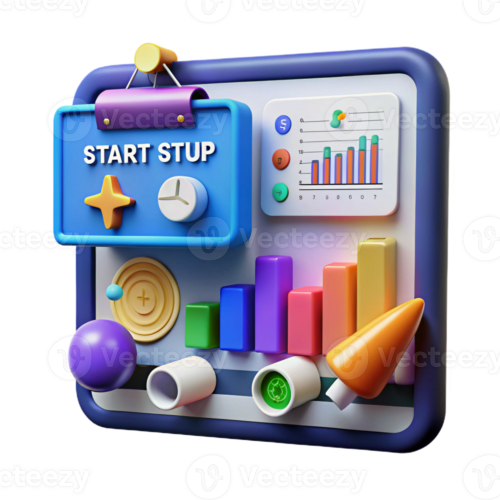 Startup Dashboard Growth, Progress, and Planning png
