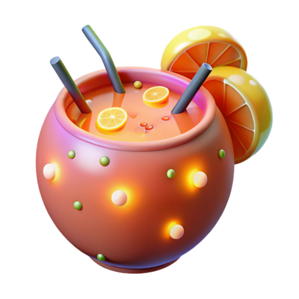 Refreshing Summer Citrus Punch A 3D Render png