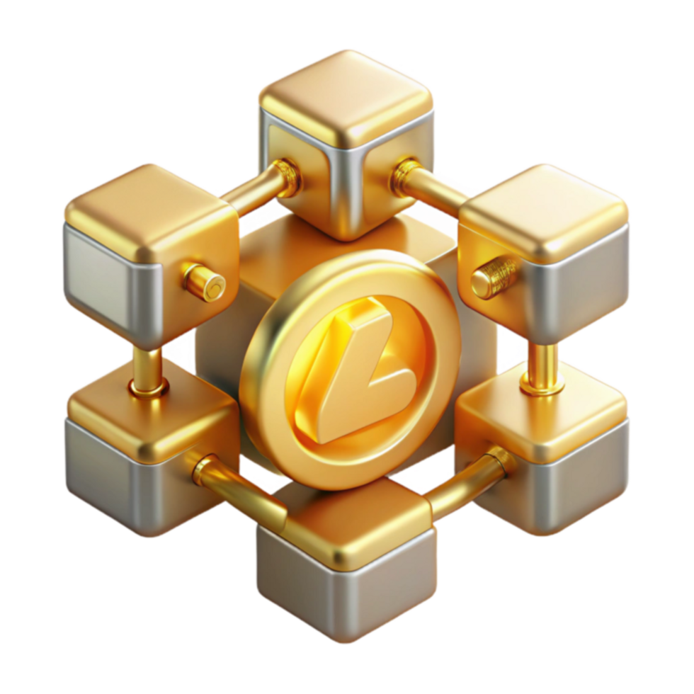 Gold Cube Network Decentralized System Visualization png