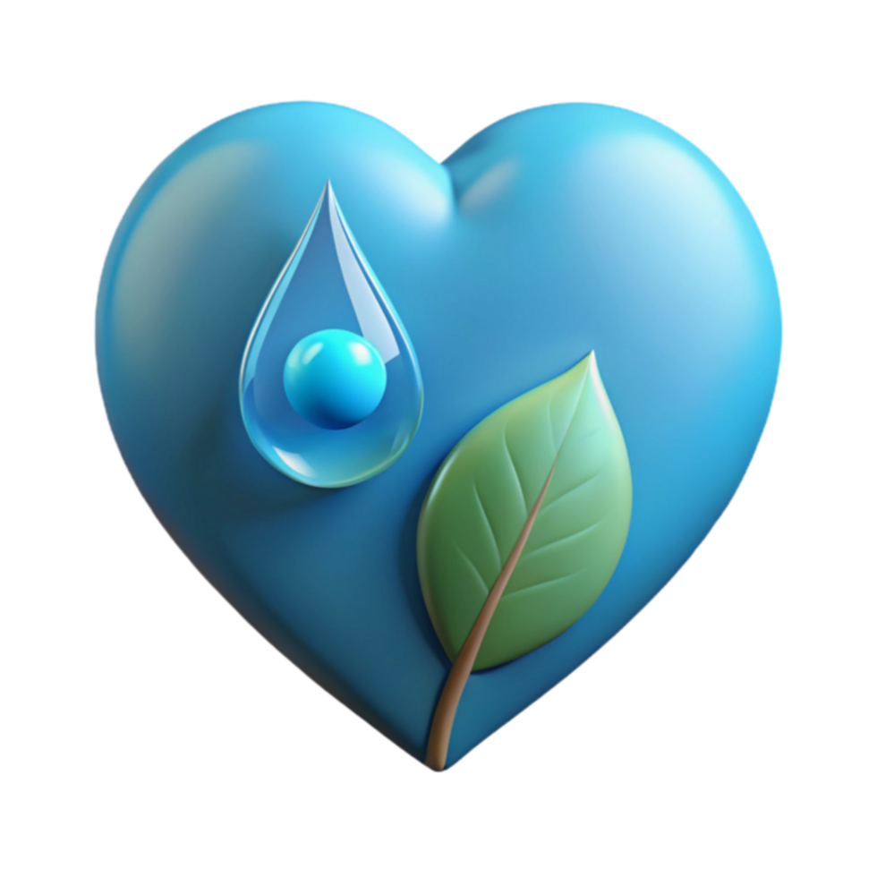 Blue Heart Water, Nature, Sustainability png