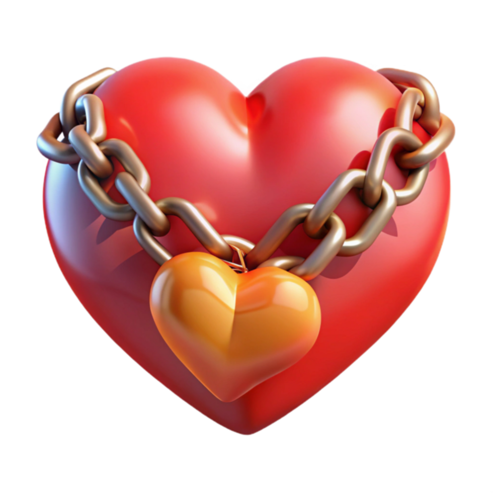 Chained Heart A Symbol of Loves Constraints png