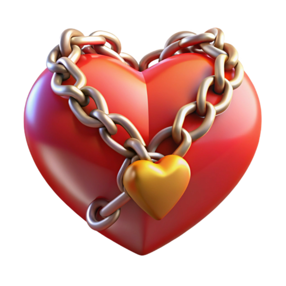 Heartbound A Red Heart Chained and Locked png