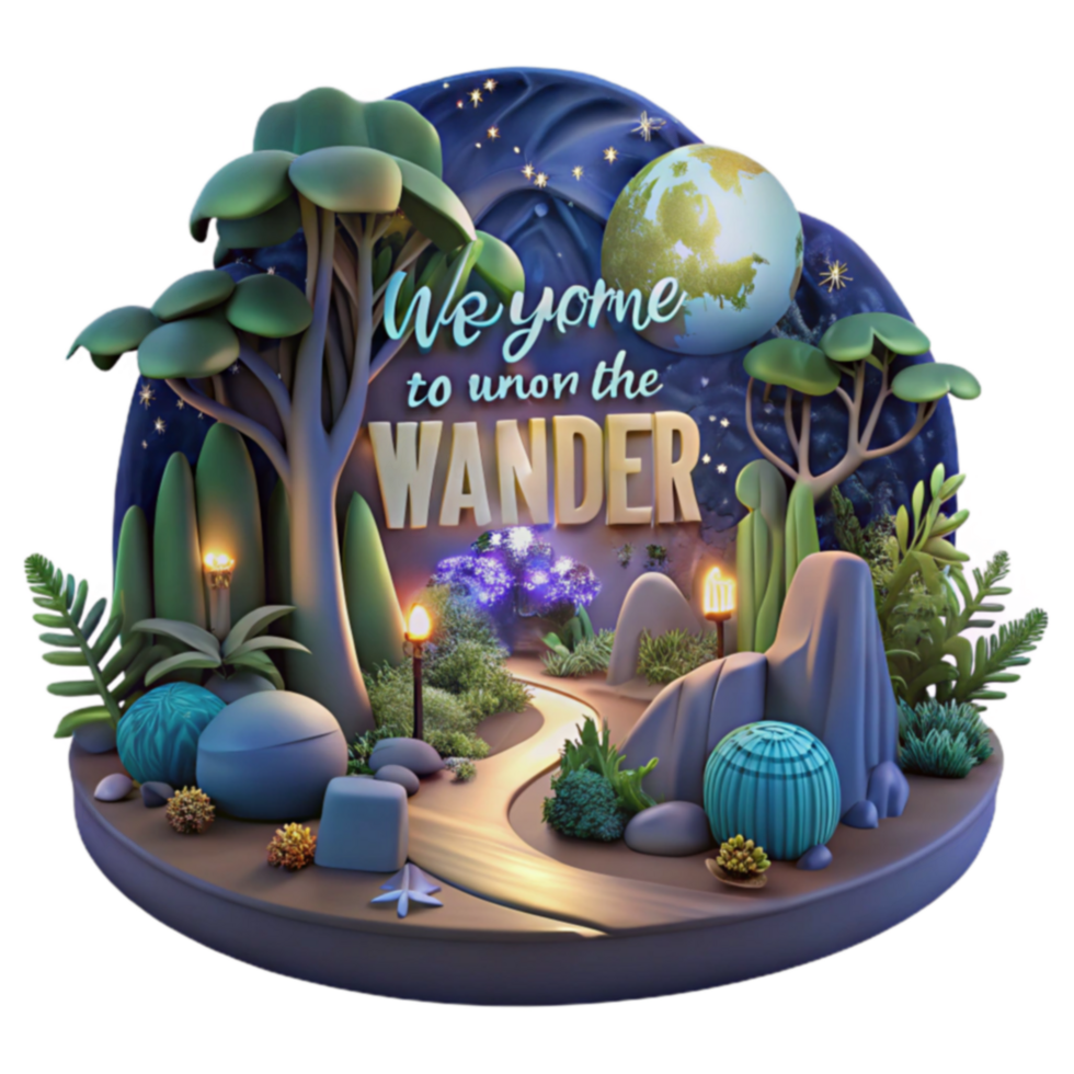 Journey into the Night A Magical 3D Wander png