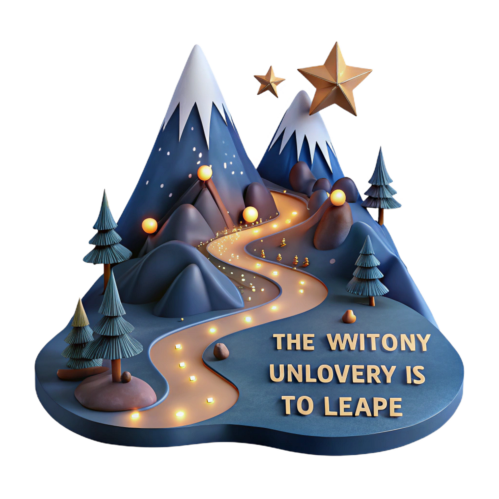 Illuminated Mountain Path A Journey of Unwavering Courage png