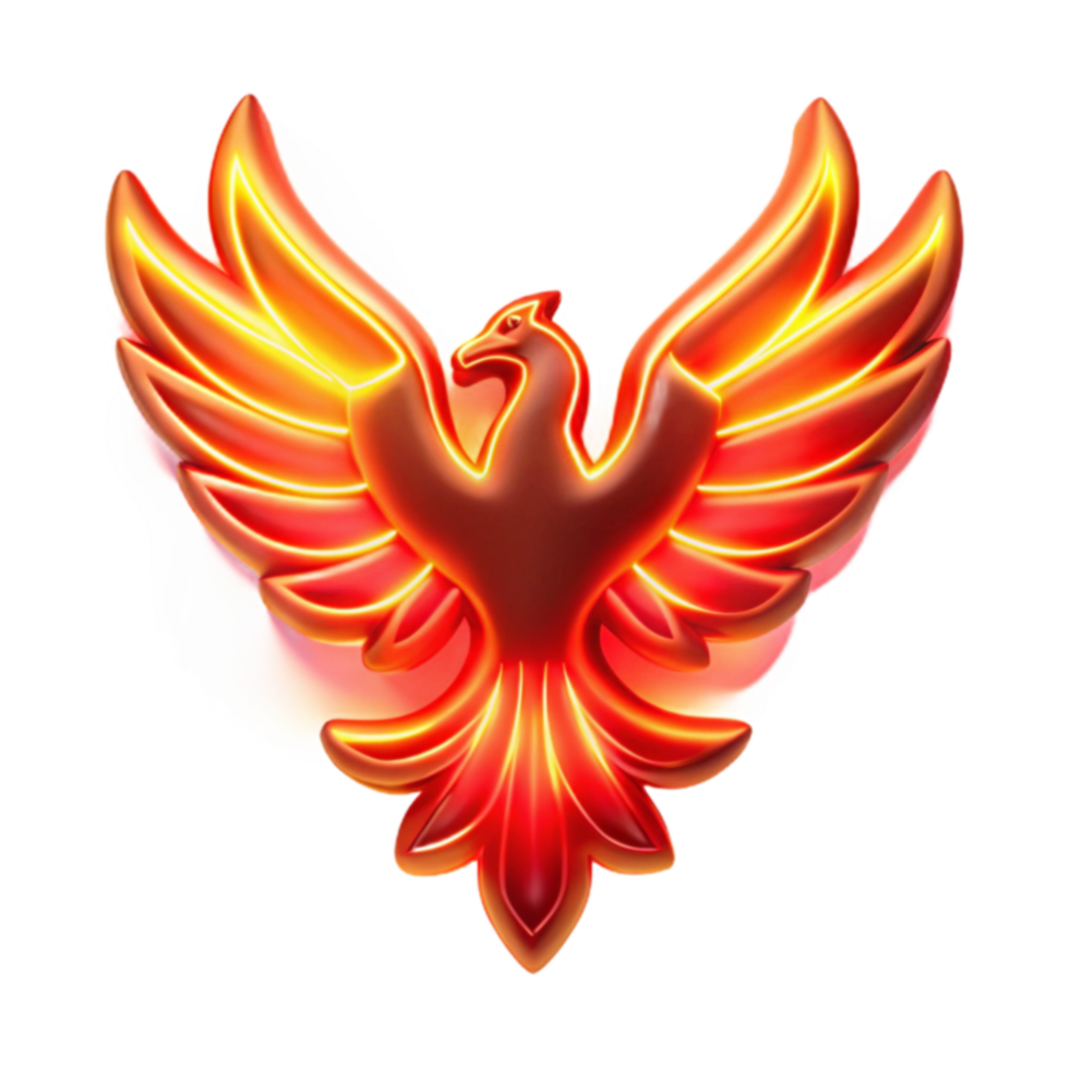 Fiery Phoenix Rebirth, Wings, Fire, Symbol, Mythical Creature, Legendary Bird, Orange, Red, Design, Art png
