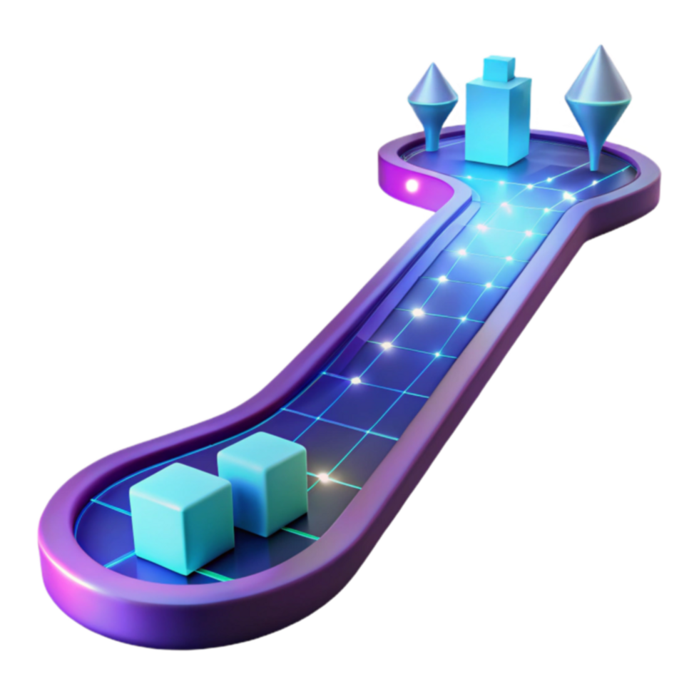 Glowing Path to Progress 3D Abstract Journey png