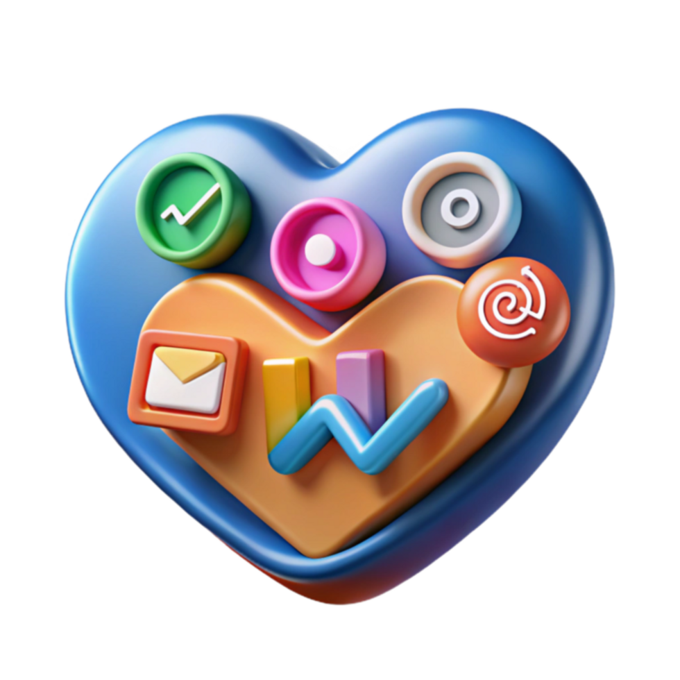Heart of Digital Engagement Metrics, Communication Growth png