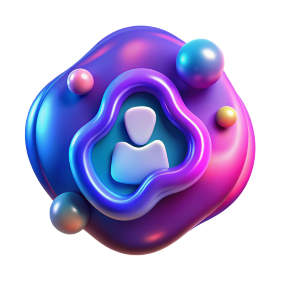 Abstract Profile Icon Colorful 3D Design png