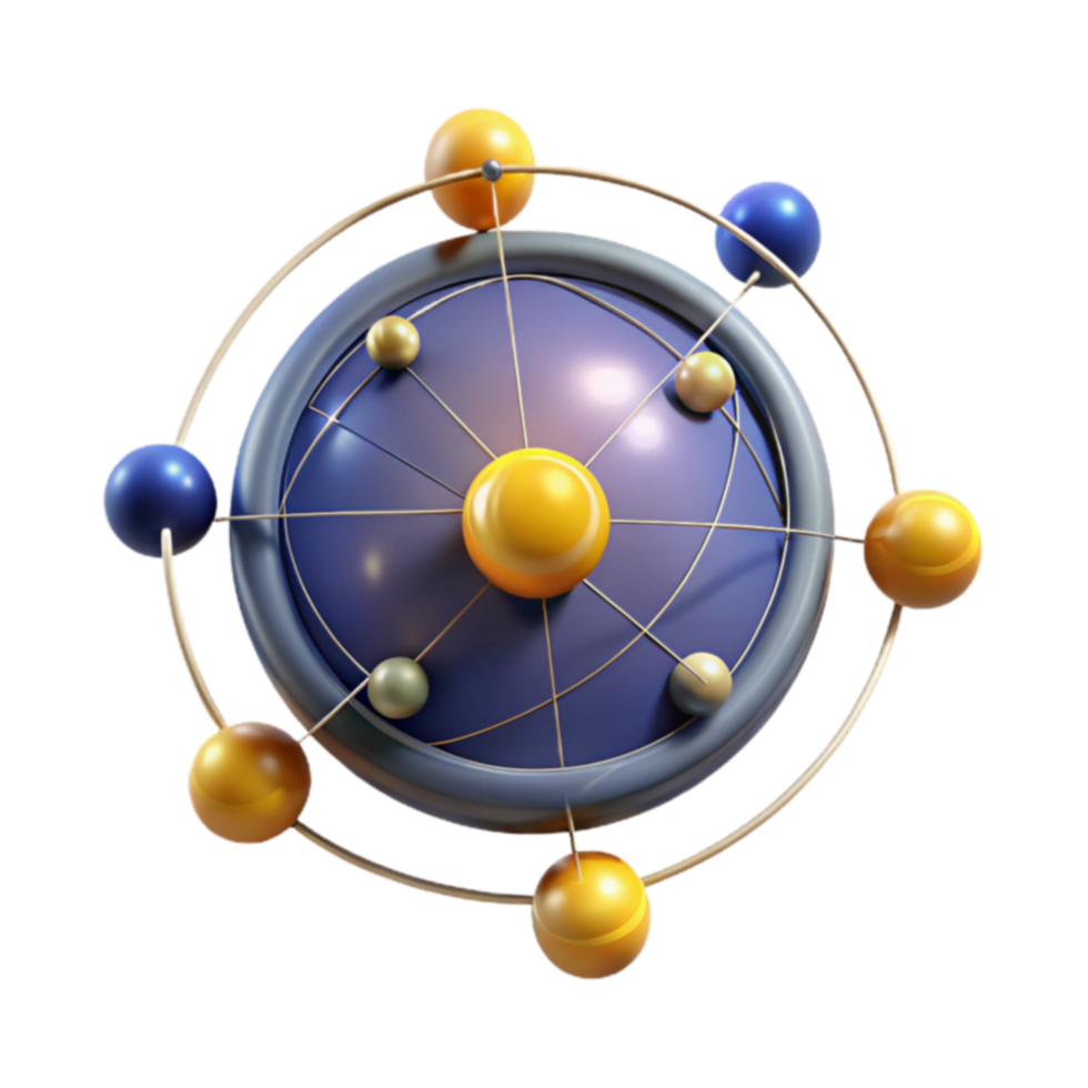 Abstract 3D Sphere Model Orbital System Design png
