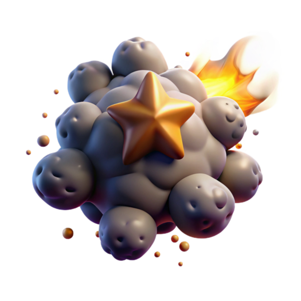 Shooting Star Cluster Cosmic 3D Render png