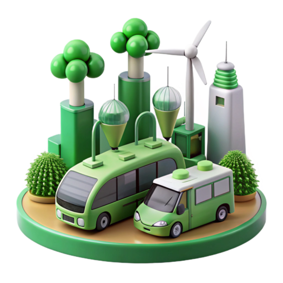 Eco-Friendly City Green Vehicles Renewable Energy png