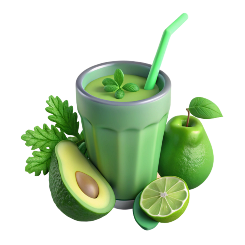 Refreshing Green Smoothie Recipe Avocado, Lime, and Pear png