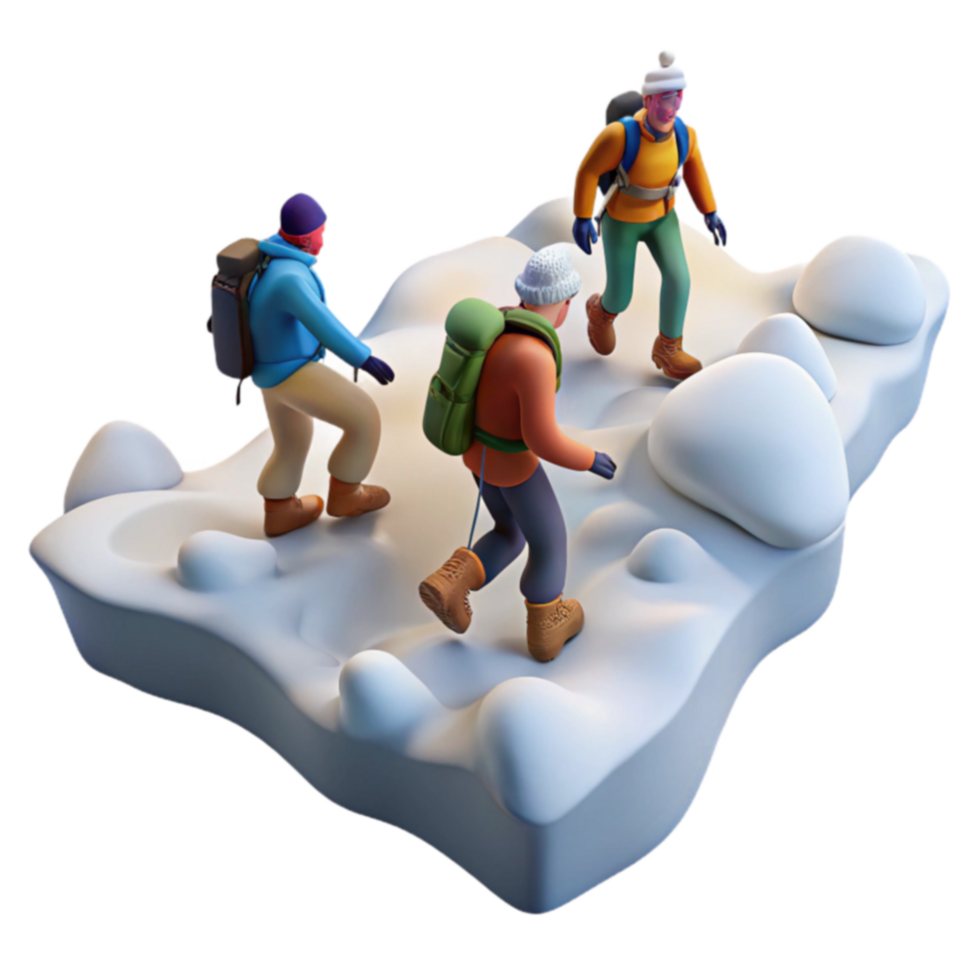 Winter Hiking A Teams Snowy Ascent png
