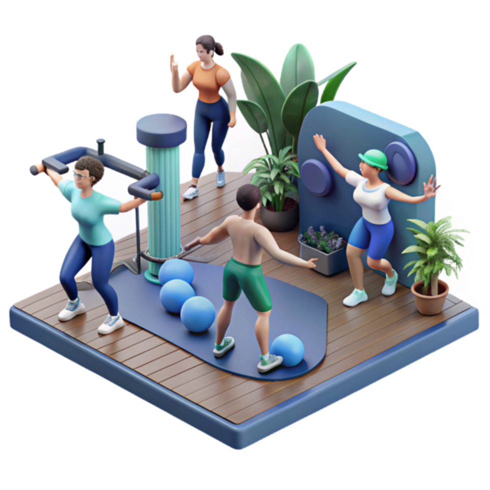 Group Fitness Class Diverse Workout, Exercise Equipment, Healthy Lifestyle png