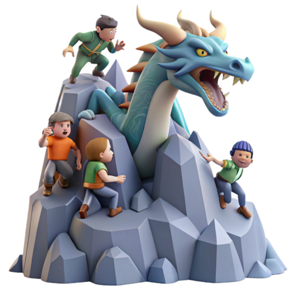 Kids Explore Dragons Mountain Lair png