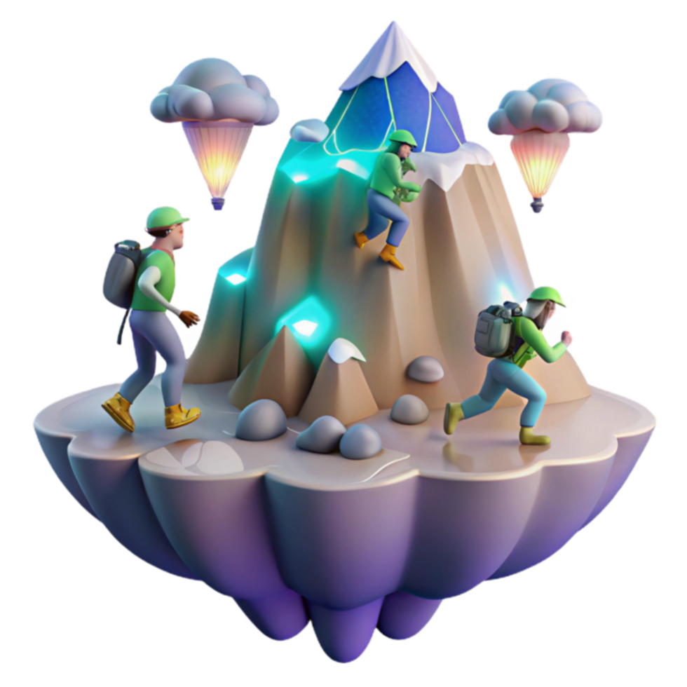 Teamwork, Adventure, Mountain Climbing, Reaching the Summit, Exploration, Challenge, Success, Journey, Teamwork, Goals png