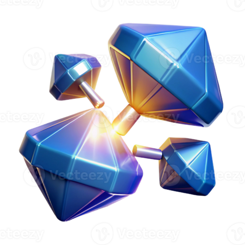 Interconnected Gemstones A 3D Rendering png