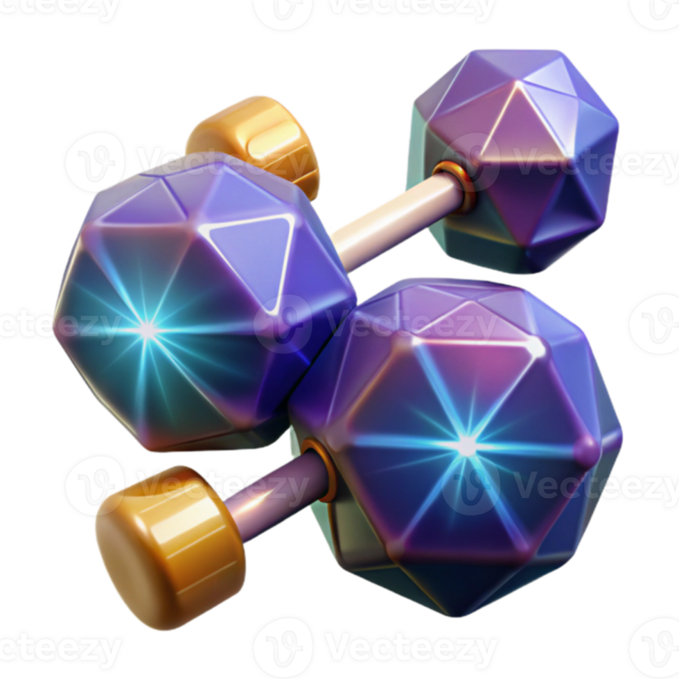 Glowing Crystal Dumbbells Fitness, Weights, Exercise png