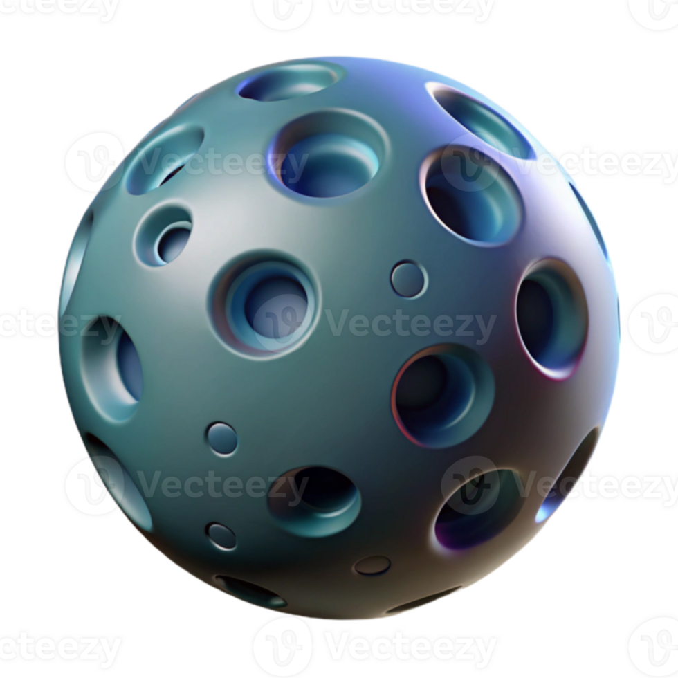 Abstract 3D Sphere with Perforated Surface png