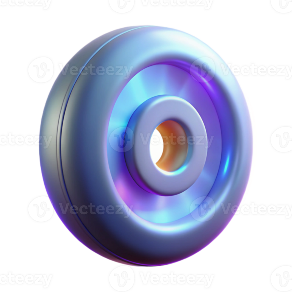 Glowing Wheel Abstract 3D Render png