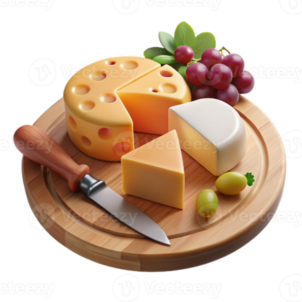 Cheese Board Assorted Cheeses, Grapes Olives png