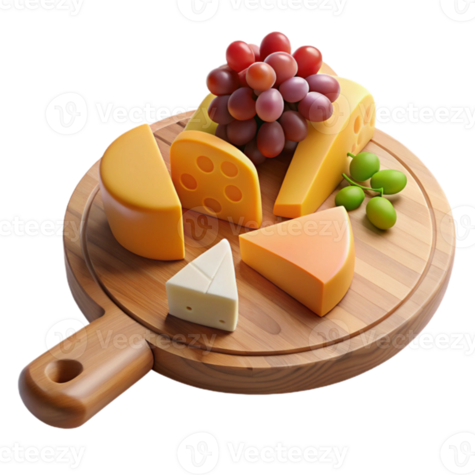 Cheese and Grape Platter Wooden Board, Delicious Snack png